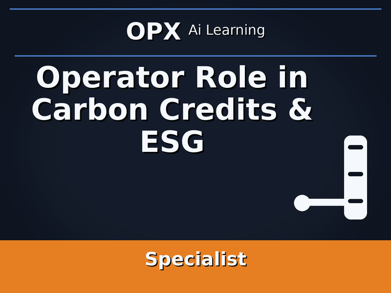 62. Operator Role in Carbon Credits & ESG